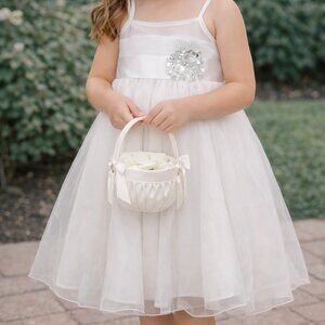 Alfred Angelo | Flower Girl Dress | 4T | White | Crystal Detail